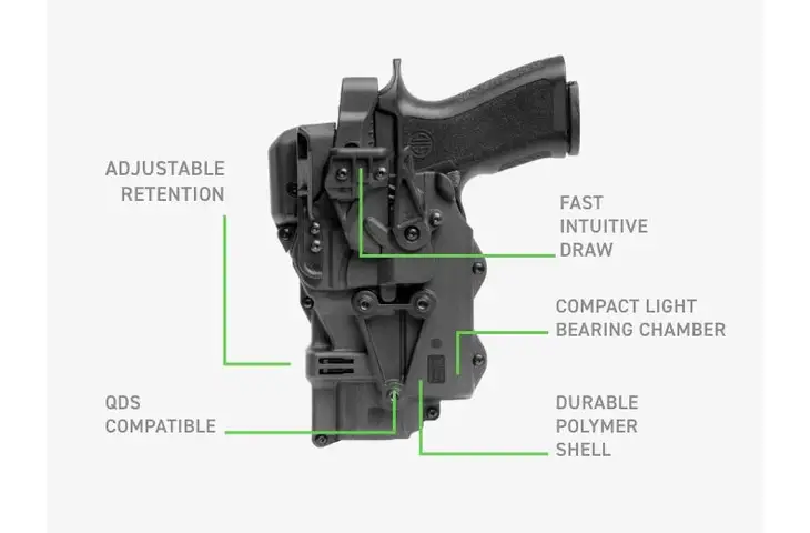 Alien Gear Holsters Rapid Force Compact Light Mid Ride Belt Slide Holster w/ Clamshell Packaging - view 3